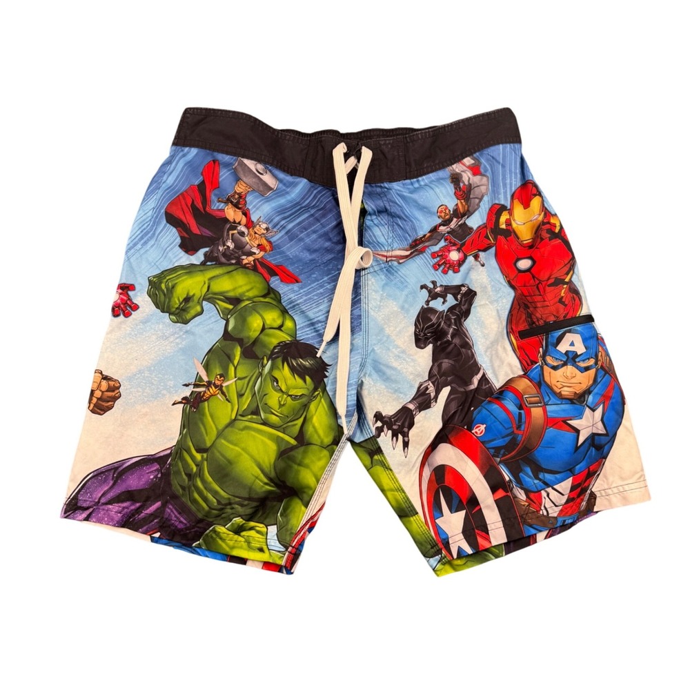 Marvel Avengers Swim Trunks Shorts Superhero Graphic Mens Size L 129‎